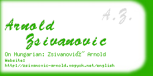 arnold zsivanovic business card